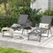 2 Piece Patio Folding Chaise Lounge Chairs Recliner With 6-level Backrest